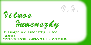 vilmos humenszky business card